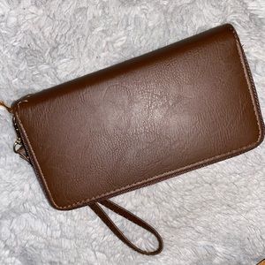Brown Clutch Wristlet